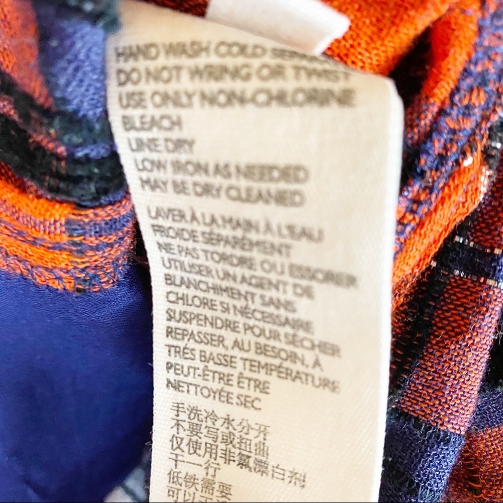 NEW Free People Orange Lela Plaid Oversized Metallic Tunic Top XS - Picture 11 of 12